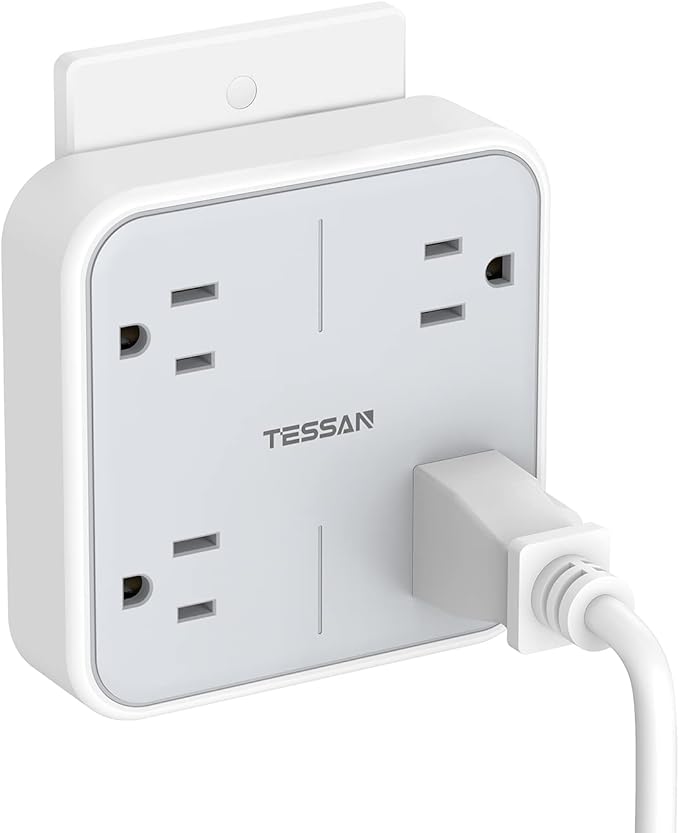Multi Plug Outlet Splitter, TESSAN Widely Spaced Outlet Extender by TESSAN