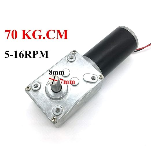 BRINGSMART 12V 16rpm DC Worm Gear Motor 70kg.cm High Torque Turbine Electric - Image 5