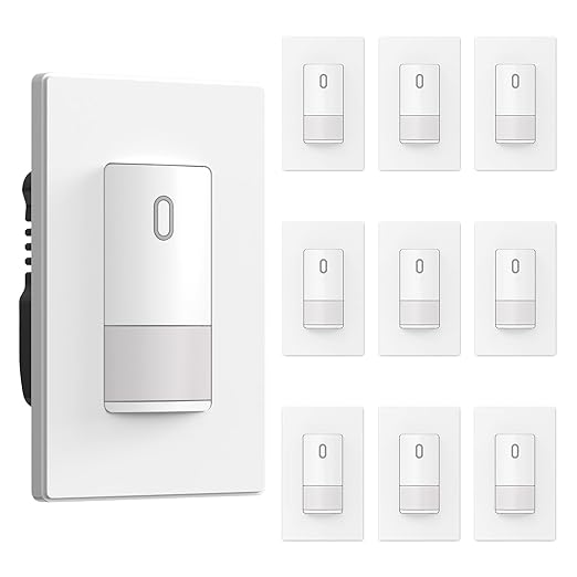 ELEGRP Matte White Single Pole Occupancy Motion Sensor Light Switch, Need by ELEGRP%7CELEGROUP