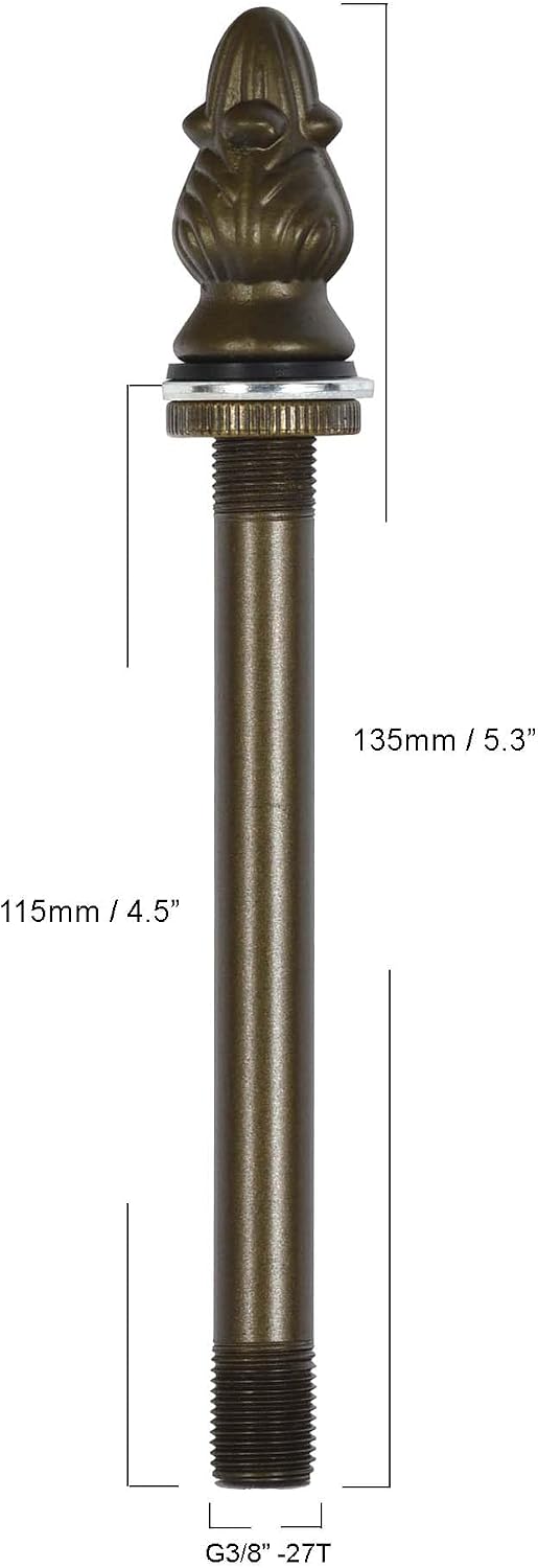 Bieye SS021 Lampshade Support with Finial for Tiffany Style Stained Glass Floor Lamp Table Lamp (G3/8 115mm Bronze Acorn)