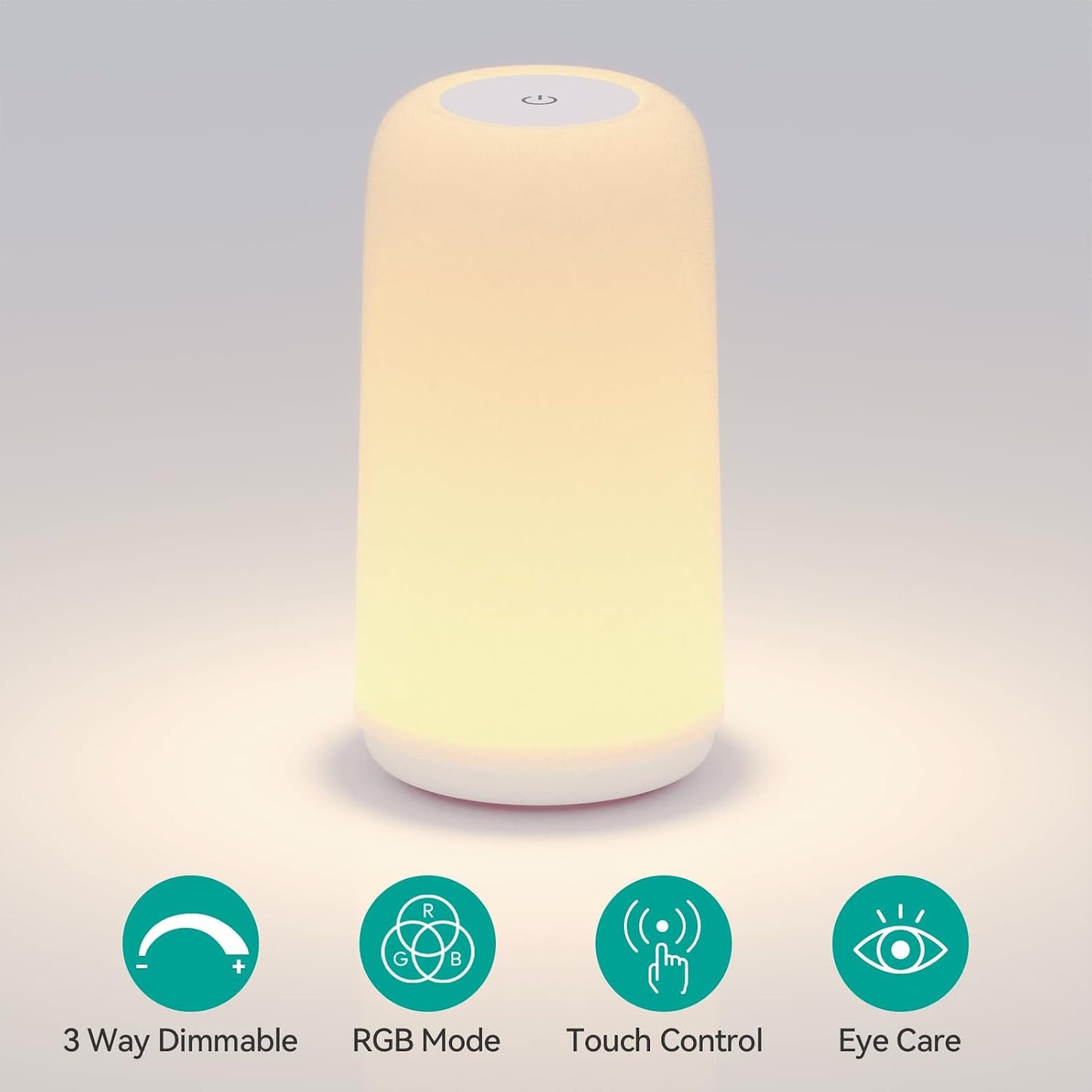 Touch Bedside Table LED Lamp, [Sleek Design & RGB Mode] Multi-Color Dimmable with Warm White Lights, Birthday Gifts for Women Mom, Smart Nightstand Small Lamp for Bedroom Living Room Home Decor