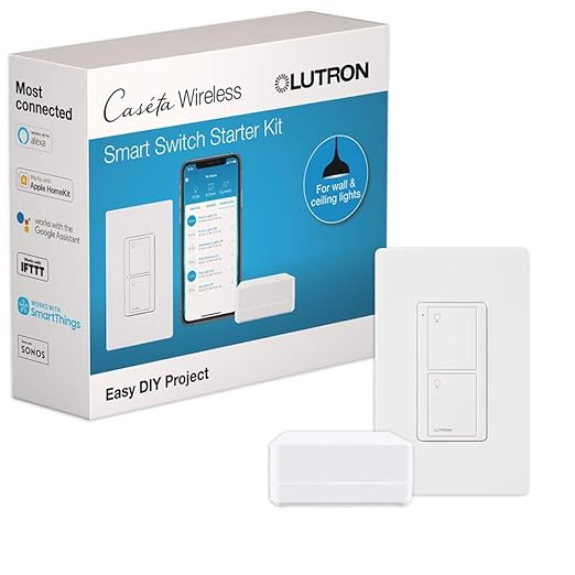 Lutron Caseta Original Smart Light Switch Kit w/ Wall Plate and Smart Hub by Lutron