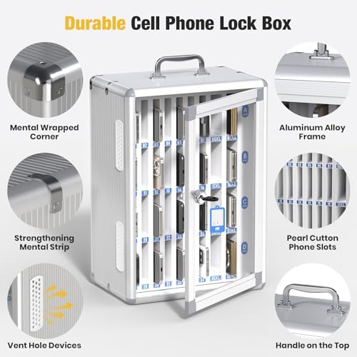 glosen 36 slots cell phone storage locker for, side view
