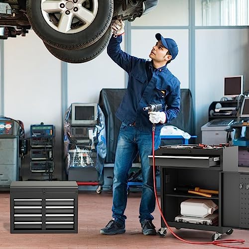 ironmax 2-in-1 detachable rolling metal tool chest, 5 shown in use