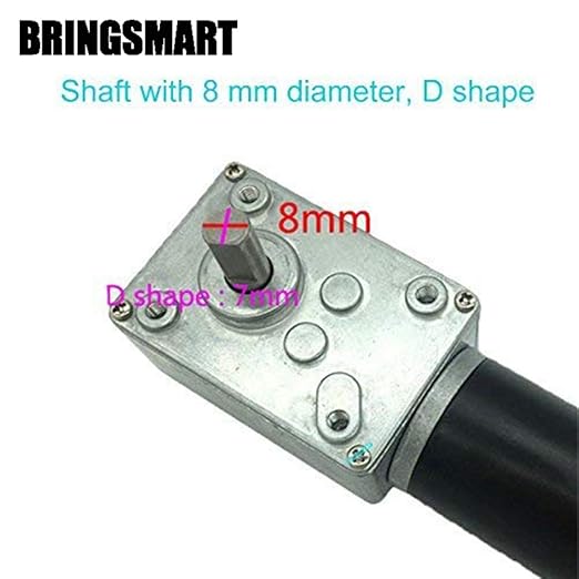 BRINGSMART 12V 5rpm DC Worm Gear Motor 35kg.cm Self-Locking Reversed Mini - Image 5