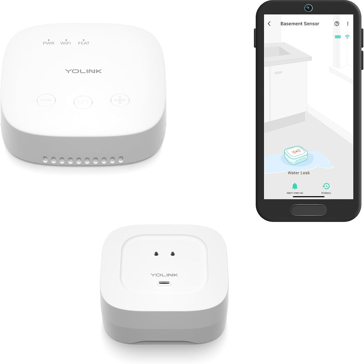 YoLink Smart Home Starter Kit: SpeakerHub & Water Leak Sensor 4