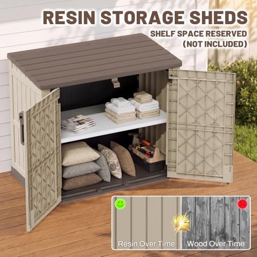 horizontal outdoor storage cabinet box 36 cu ft, side view