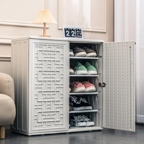 mrosaa indoor outdoor storage cabinet waterproof with shelf, view 9