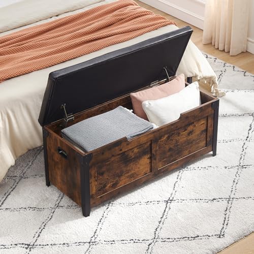 gaomon 39.4" storage chest, storage bench with safety on a desk or shelf
