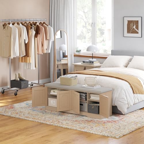 dinzi lvj shoe storage bench with cushion, door, package contents