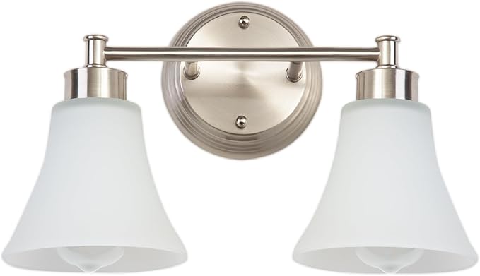 LOUSACE 2 Light Bathroom Vanity Light Brushed Nickel Bathroom Lighting Fixtures - Image 2