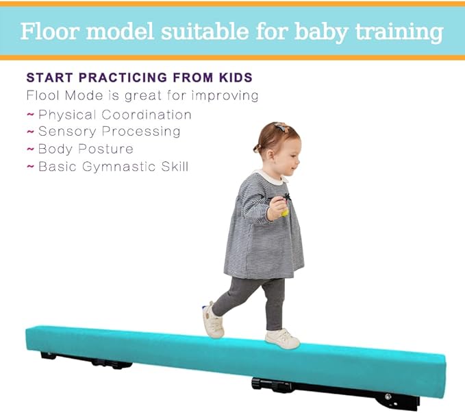 Adjustable&Foldable Gymnastics Balance Beam, 6FT/8ft High-Low Level Floor - Image 5