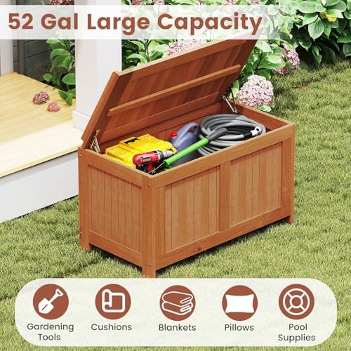 tangkula 52 gallon wood outdoor storage box, 3-in-1, package contents