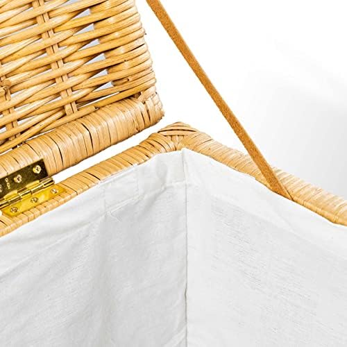 the basket lady deep wicker storage trunk, l on a desk or shelf