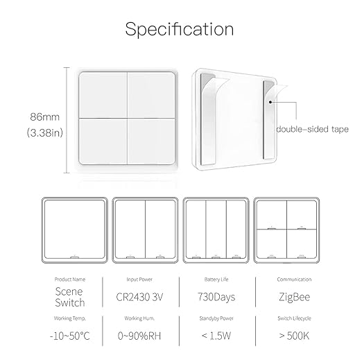 ZigBee Wireless Remote Control Smart Switch Wall Panel Transmitter, Requires - Image 6