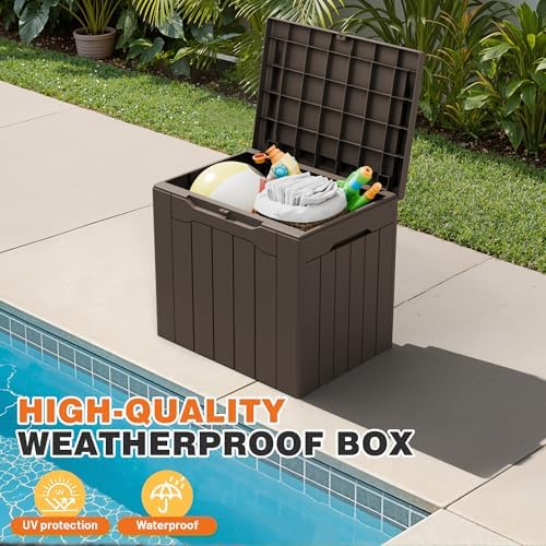 32 gallon deck box outdoor indoor waterproof storage, package contents