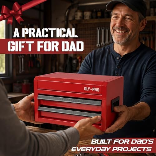 mini toolbox with 2 drawers and top storage shown in use