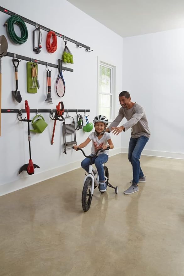 Rubbermaid 24-Piece FastTrack Garage Wall-Mounted Storage Kit, 6 Rails and 18 - Image 12