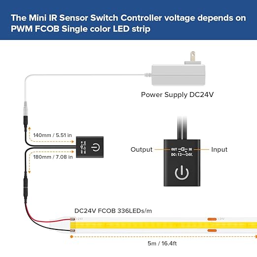 BTF-LIGHTING DC12v-24v MAX 3A Touchless Hand Wave Mini IR Sensor Switch - Image 4