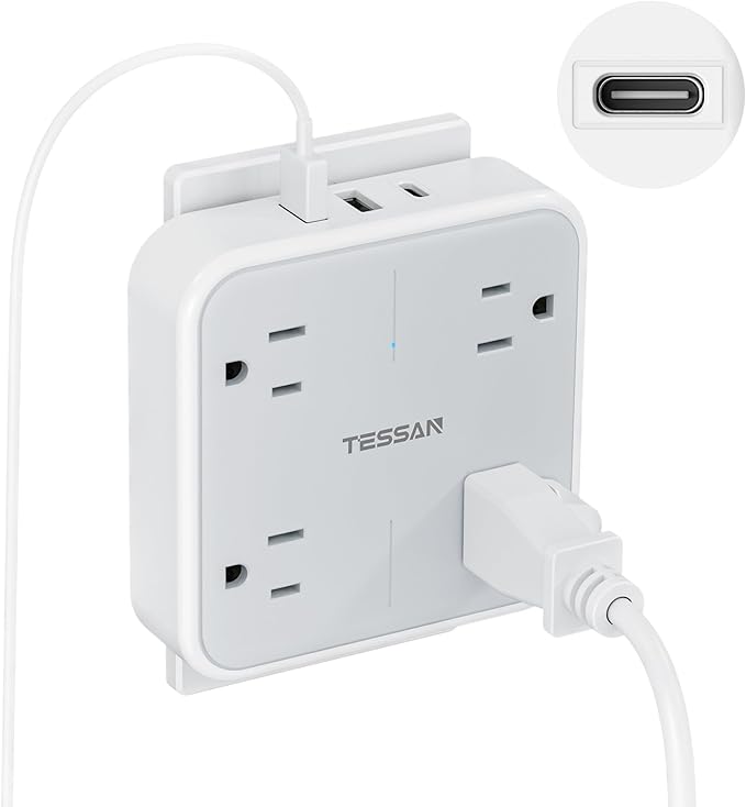Multi Plug Outlet Extender, TESSAN Surge Protector Splitter by TESSAN