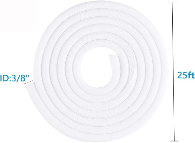 QCSIW 25ft – 3/8 inch White Split Wire Loom Tubing Cord Protector Cable Sleeve - Image 7