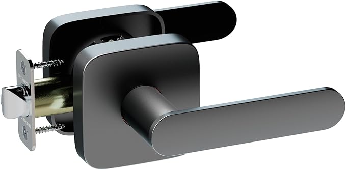 ULTRALOQ Passage Lever Door Handle, Reversible Black Front Door Handle No Lock by ULTRALOQOfficialStore