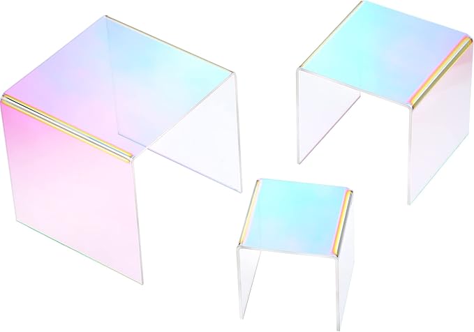 Chuangdi 2 Sets Acrylic Display Risers, Product Stand, Jewelry Display Riser - Image 2