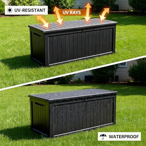 269 gallon large outdoor storage box, waterproof deck, package contents
