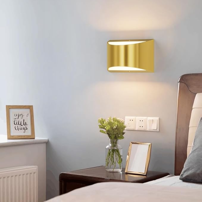 Aipsun Brushed Brass Wall Sconce Indoor Wall Lights Hardwired 1 Pack Up and - Image 9