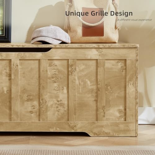 vankiley 51.2" storage chest extra large,wooden storage bench(rustic, package contents