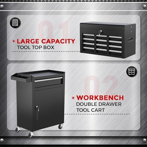 intergreat rolling tool chest, 5-drawer tool box organizer on a desk or shelf