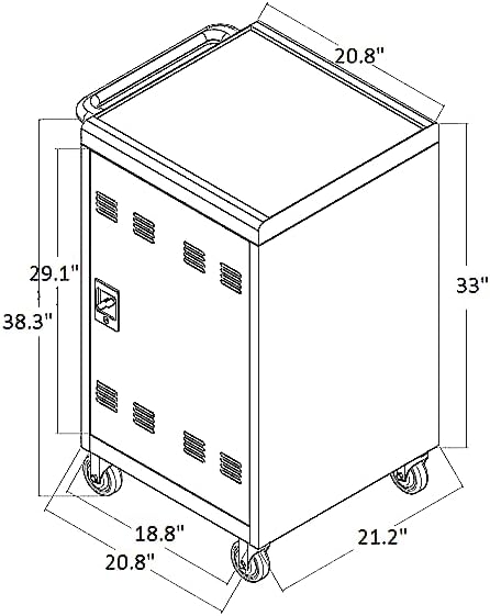 30-Device Mobile Charging Cart and Cabinet, Safety Charging Cart - Image 3