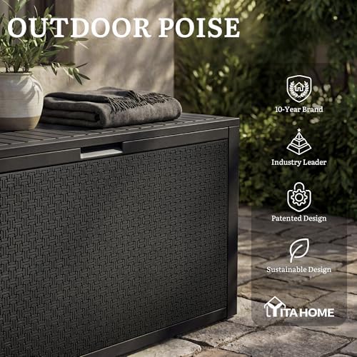 yitahome 95 gallon large outdoor deck box, view 9