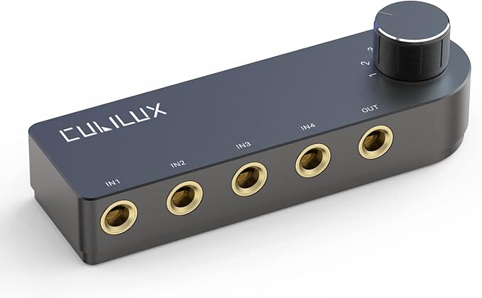 Cubilux Bidirectional 4-Channel 6.35mm Audio Selector, 1x TRS to 4X TRS Stereo by Cubilux
