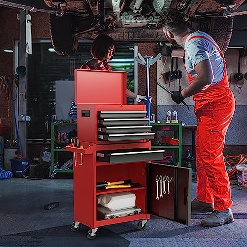 tangzon rolling tool chest combo, heavy duty lockable shown in use
