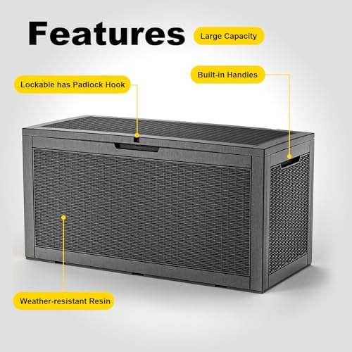 patiozen 120 gallon deck box,resin outdoor storage box, package contents