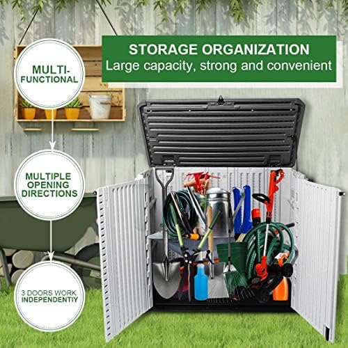 horizontal outdoor garden storage shed for backyards and, package contents