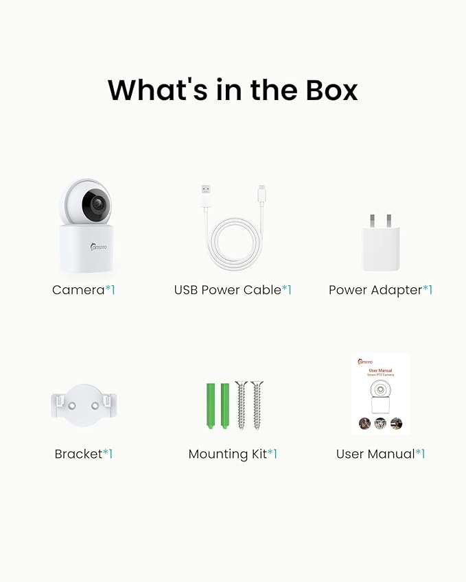 CAMSTRO 3K Indoor Security Camera, 360°PTZ Home Baby/Pet Monitor, Auto Tracking - Image 8
