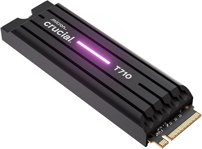 Crucial T710 PCIe Gen5 NVMe 2TB SSD – Heatsink, 900 MB/s, Laptop & Desktop by Crucial