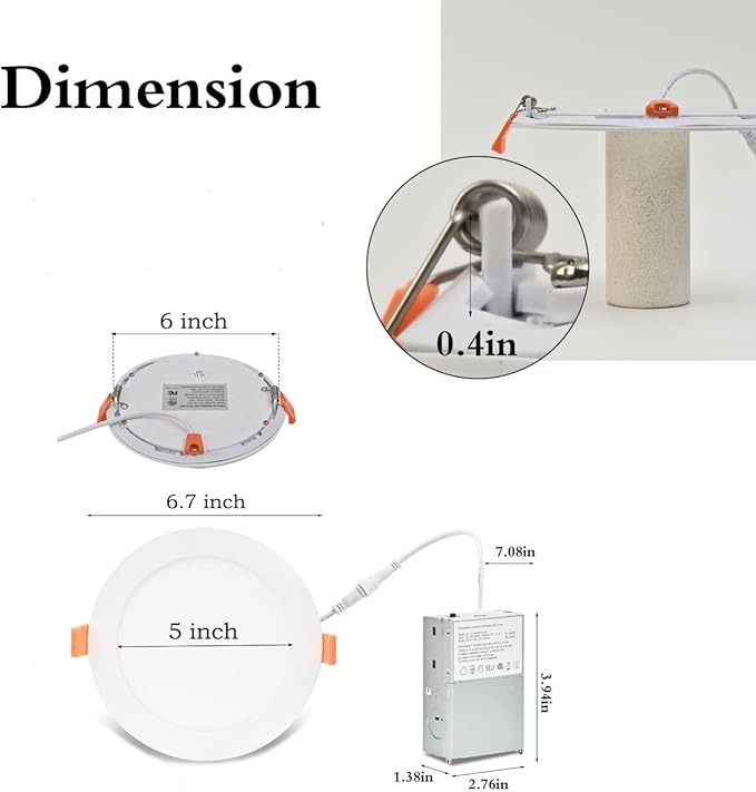 MKUJOO 96 Pack 6 Inch Ultra-Thin LED Recessed Ceiling Light - Image 4