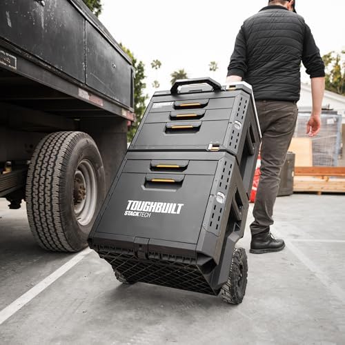 toughbuilt stacktech 2 drawer rolling locking tool box, view 9