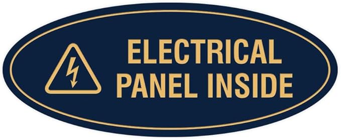 Signs ByLITA Oval Electrical Panel Inside Sign by SignsByLITA