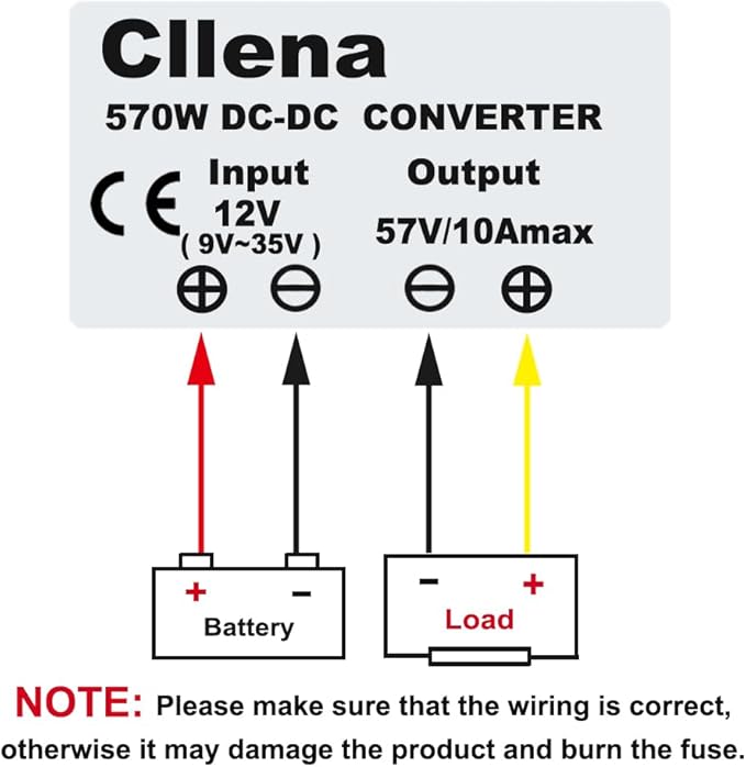 Cllena DC12V Step Up to 57V 10A 570W Booster Converter Power Supply Voltage - Image 7