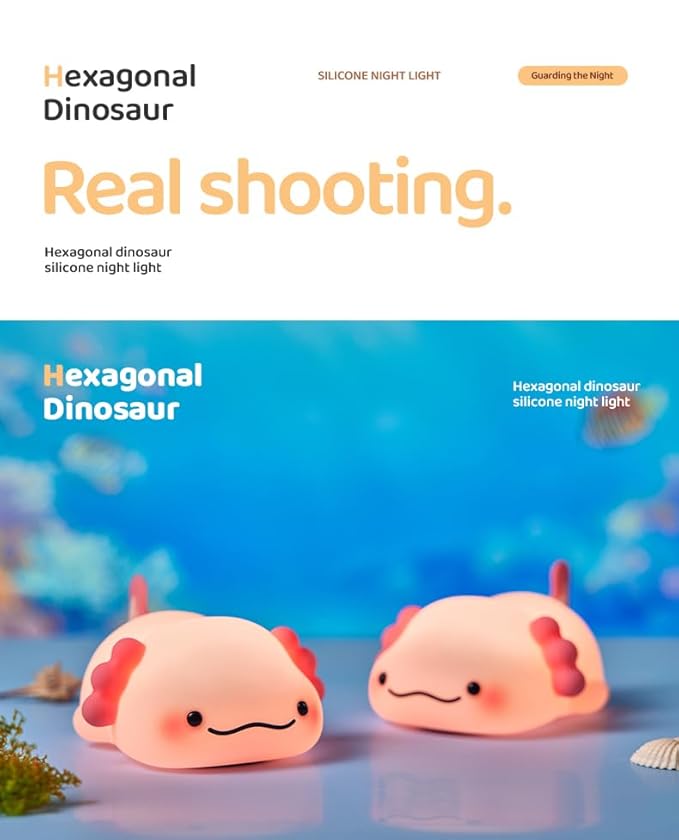 ATSUI Axolotl Night Light, LED Squishy Novelty Animal Lamp, Food Grade Silicone - Image 8