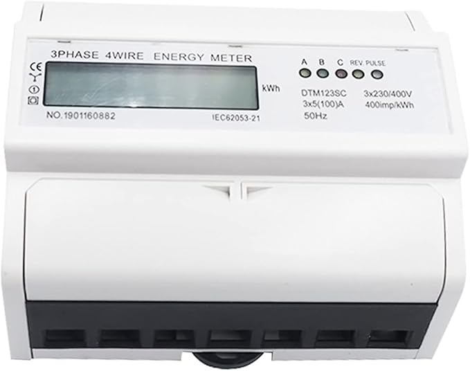Wisecoco Energy Meter, Digital 3 Phase Energy Meter, LCD Display White ABS - Image 5