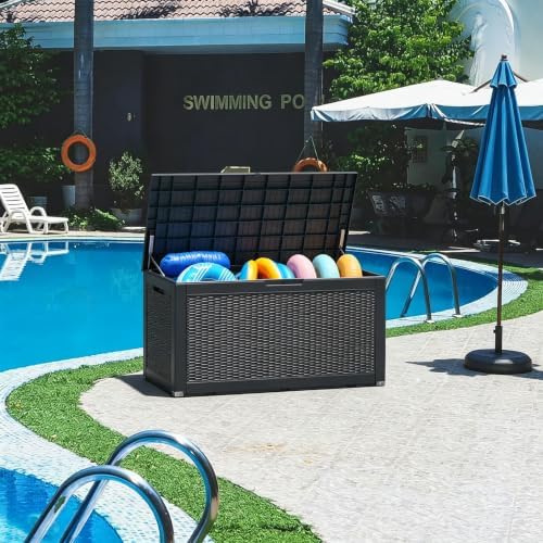 110 gal outdoor storage box waterproof ,deck box,gas, view 9