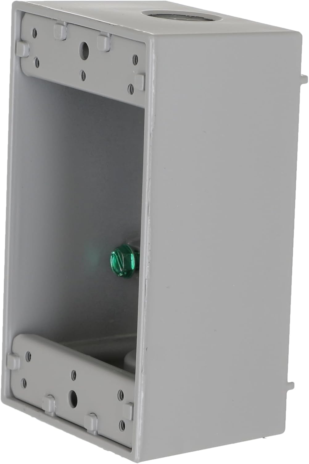 BELL 1-Gang Weatherproof Box, Three 1/2 in. Threaded Outlets, Gray | Die-Cast Aluminum, NEMA 3R, UL Listed, CSA Certified, Single Gang Weatherproof Box, Includes Ground Screw, Threaded Outlets