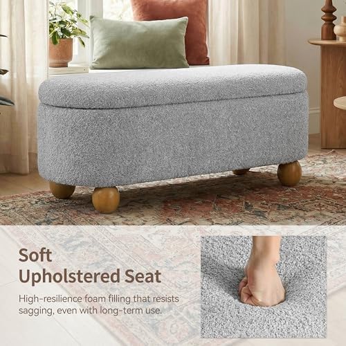 vknow 44.8" storage ottoman bench end of bed, package contents