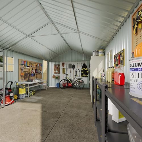 aoxun 12'x20' carport shed outdoor metal storage sheds showing dimensions
