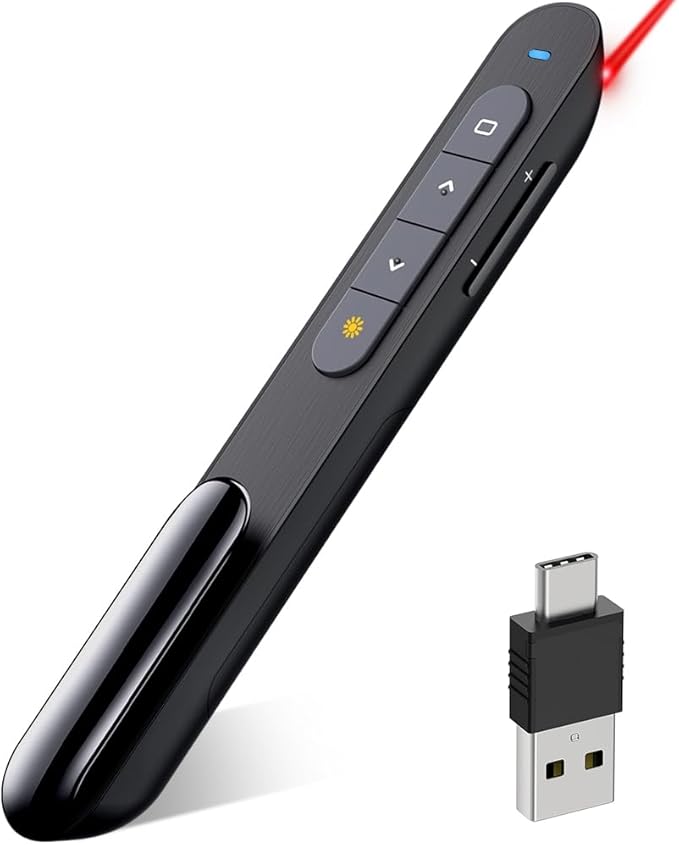 DinoFire USB Type C Wireless Presenter Remote Presentation Clicker, Volume by DinoFire